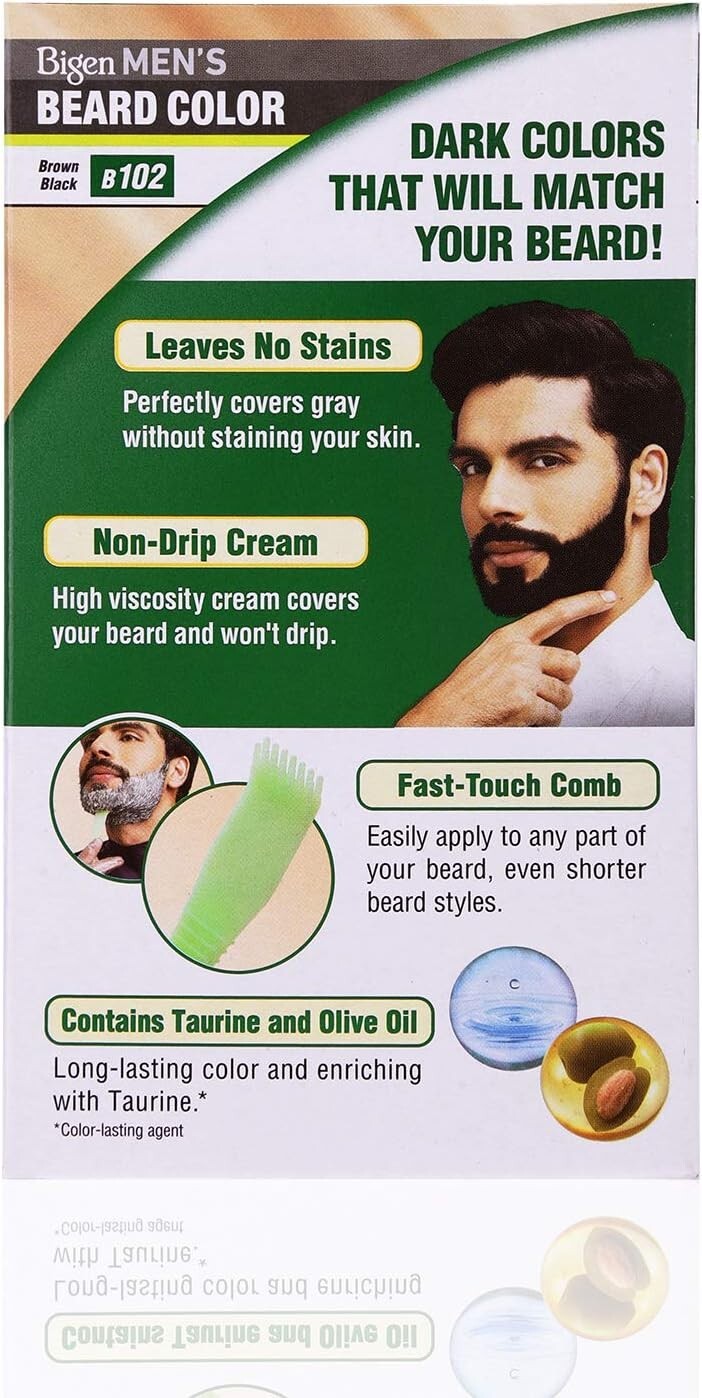 Bigen Men's Beard Colour Brown Black B102  Free Shipping