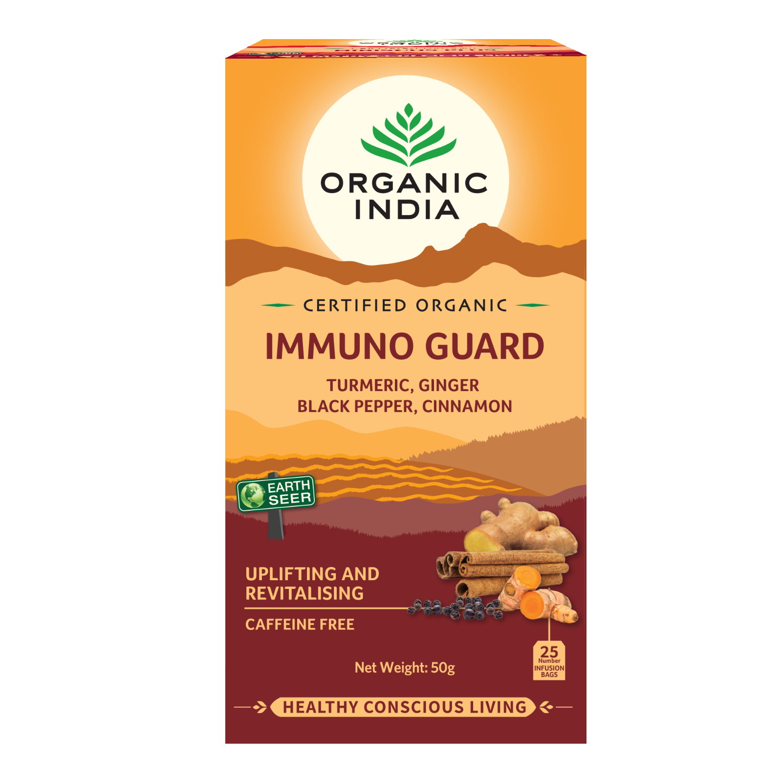 Organic India Immuno Guard 25 Tea Bags - Pack of 5- FREE SHIPPING