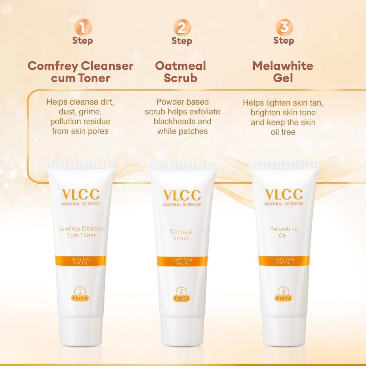 VLCC Anti Tan Facial Kit - 60g X 2 (Pack of 2) | Power of 25 Vital Ingredients