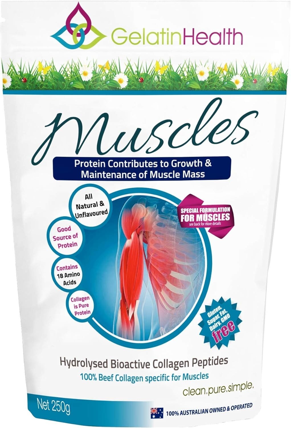 Gelatin Health Muscle Repair Collagen, 250 grams