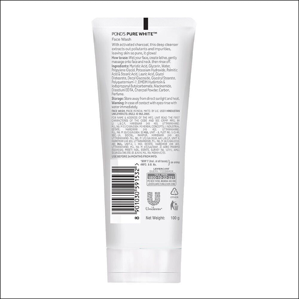 Pond's Pure White Anti Pollution Face Wash, 100 g (pack of 2) free shipping