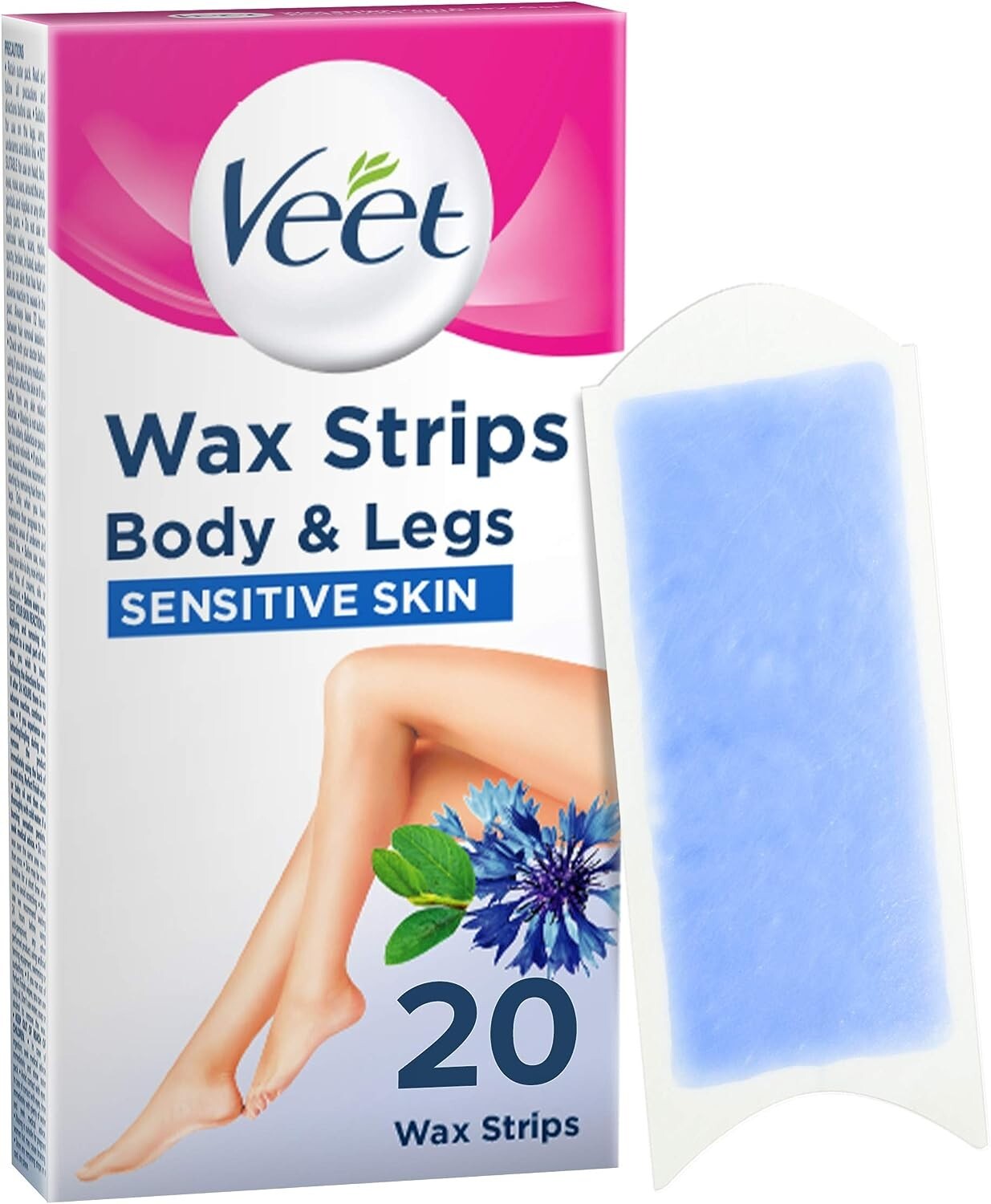 Veet Easy Grip Wax Strips for Sensitive Skin (Count of 20) Hair Removal, 0.1Kg