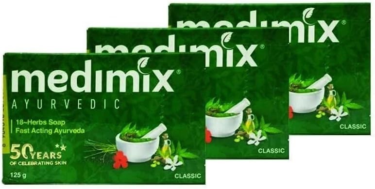 MediMix Real Ayurvedic Soap 125g (Pack of 3)  Free Shipping