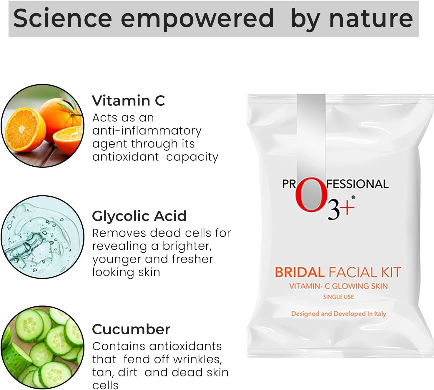 O3+ Bridal Facial Kit Vitamin C Glowing Skin for Bright and Radiant Complexion