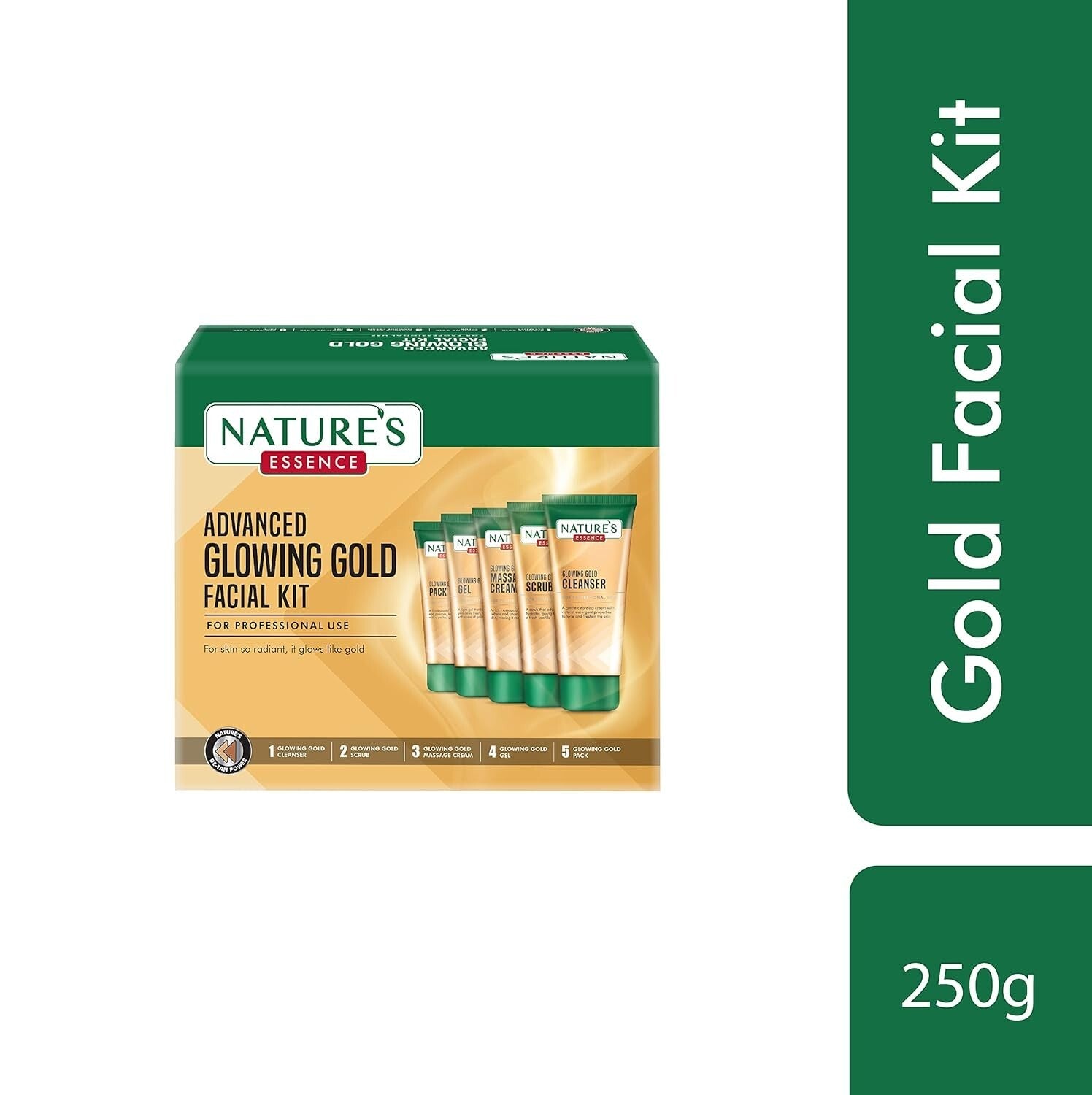 NATURES ESSENCE Advanced Glowing Gold Facial Kit, 250 gm  Free Shipping