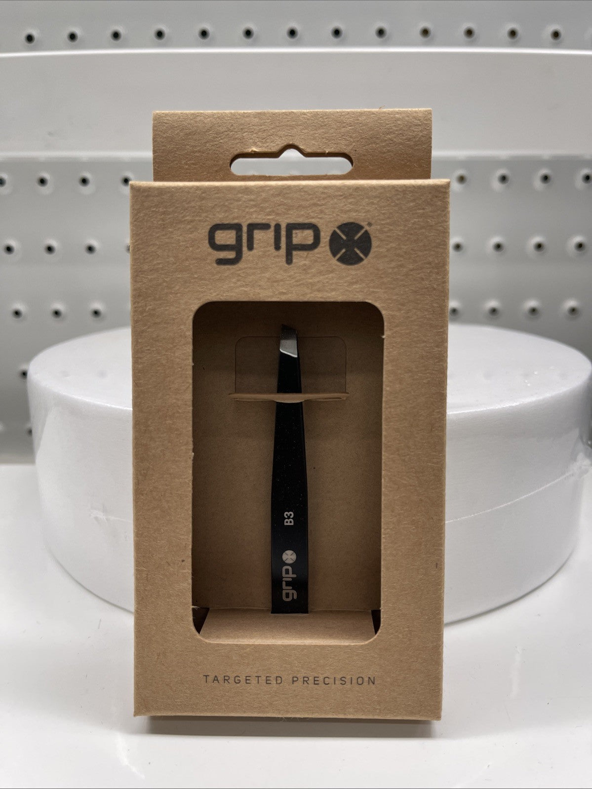Caronlab Grip Claw Slanted Tip Tweezer B3 (Matte Black) Eyebrow Hair Removal