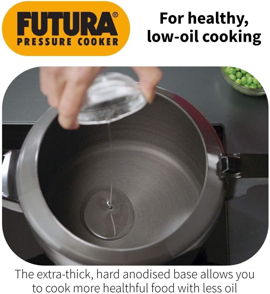 Hawkins Futura Hard Anodized Pressure Cooker, 5 Litre Capacity  Free Shipping