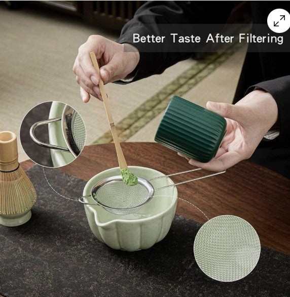 Bamboo Matcha Whisk Set Chasen Chashaku Matcha Whisk for Japanese Tea Ceremony