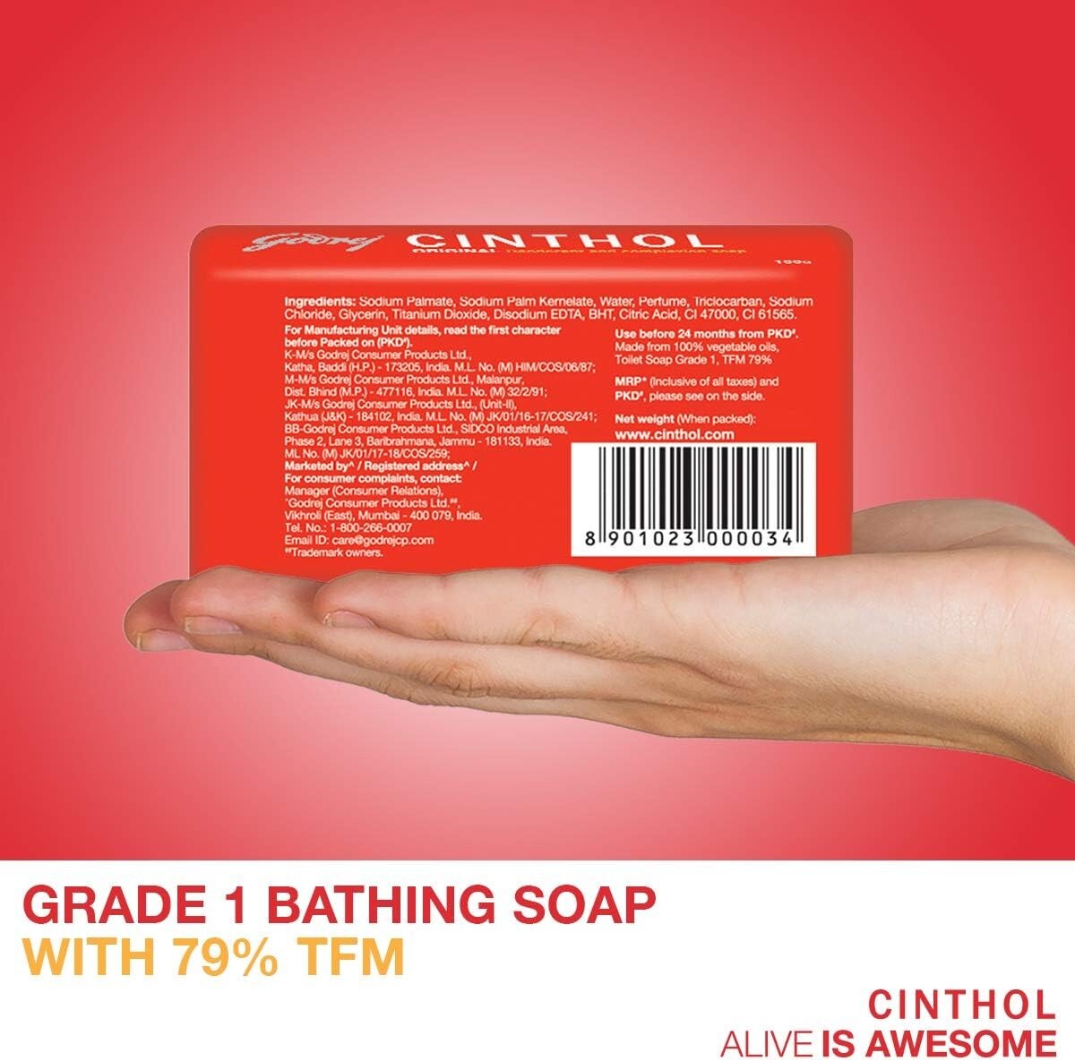 Cinthol Original Soap, 100g (Pack of 4)  Free Shipping