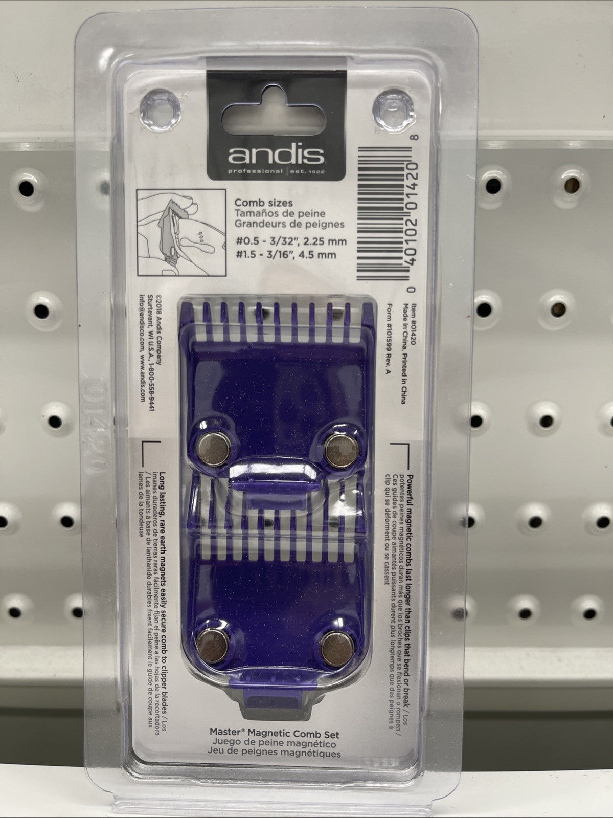Andis Magnetic Comb 2pc Set. Size #1/2 And #1 1/2