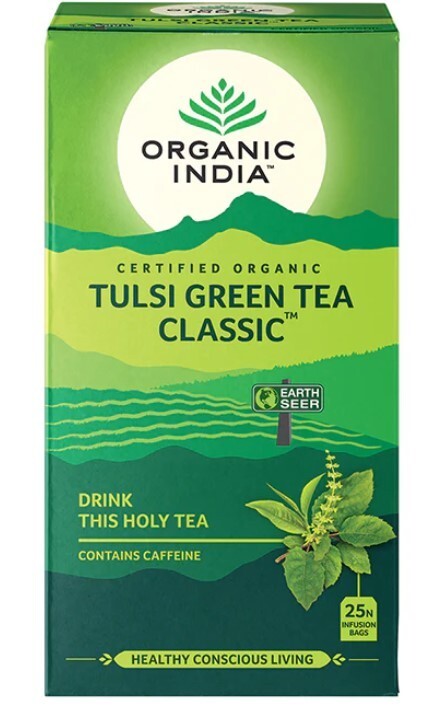 Organic India Tulsi Green Tea Classic 25 Tea Bags  Free Shipping