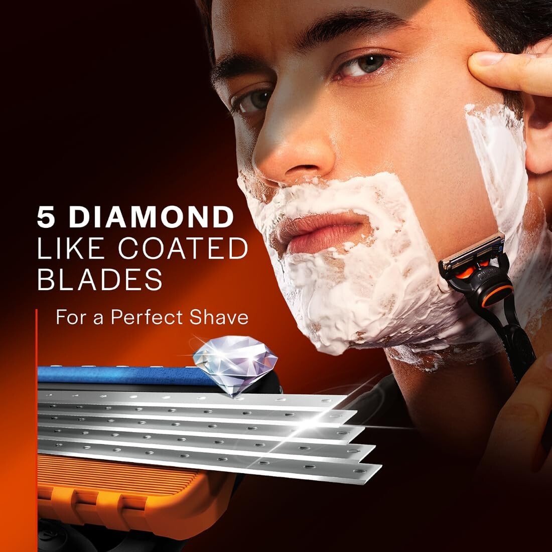 Gillette Fusion Manual Blades for men with styling back blade - 8 count for Perf