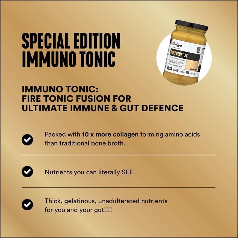 Gevity Rx Bone Broth Body Glue X Immuno Tonic G/F 390 G  Free Shipping