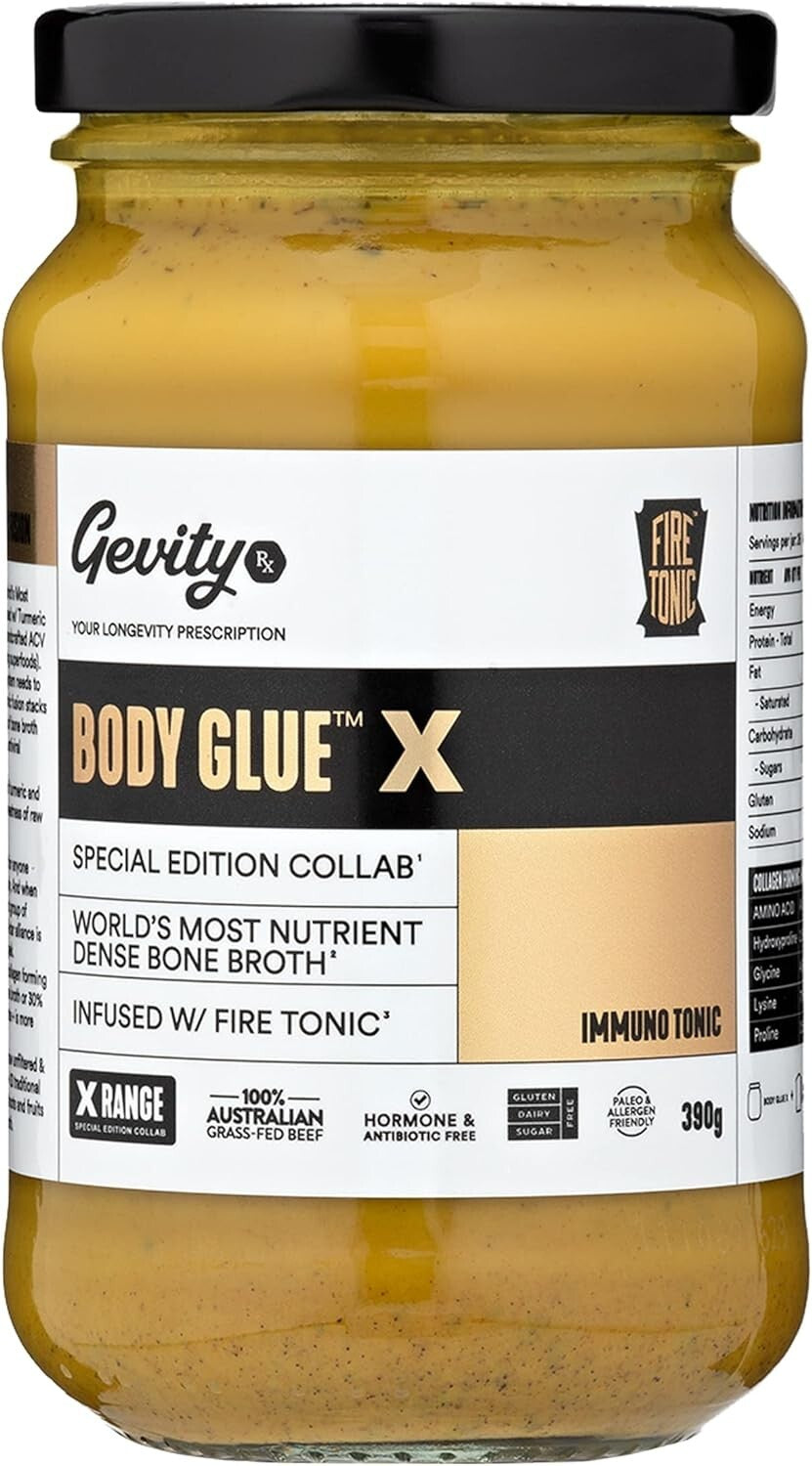 Gevity Rx Bone Broth Body Glue X Immuno Tonic G/F 390 G  Free Shipping