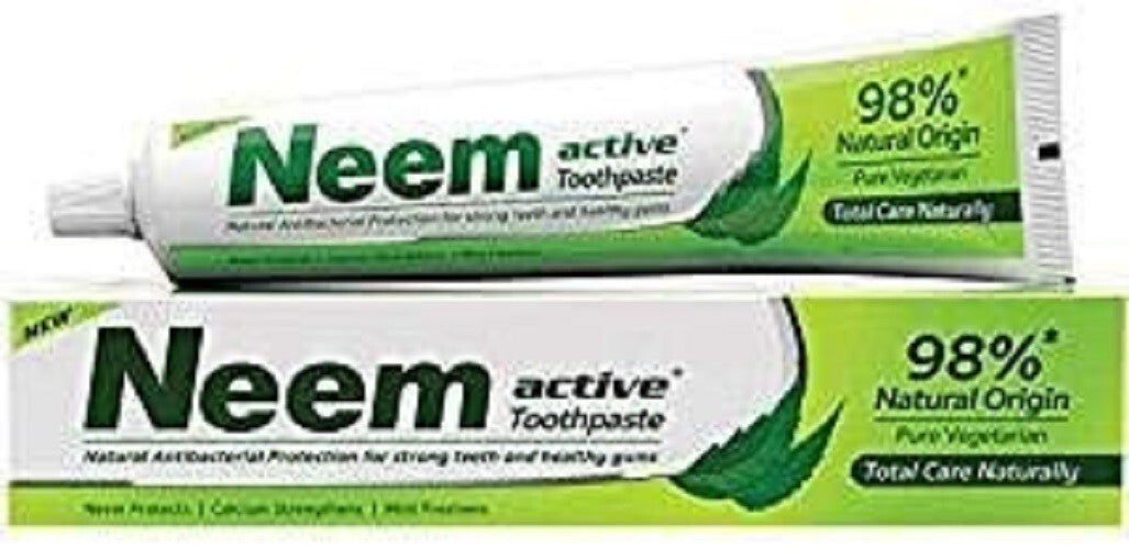 6 x 200g (Total 1.2kg) NEEM TOOTHPASTE ACTIVE TOOTH PASTE 100% Vegetarian  