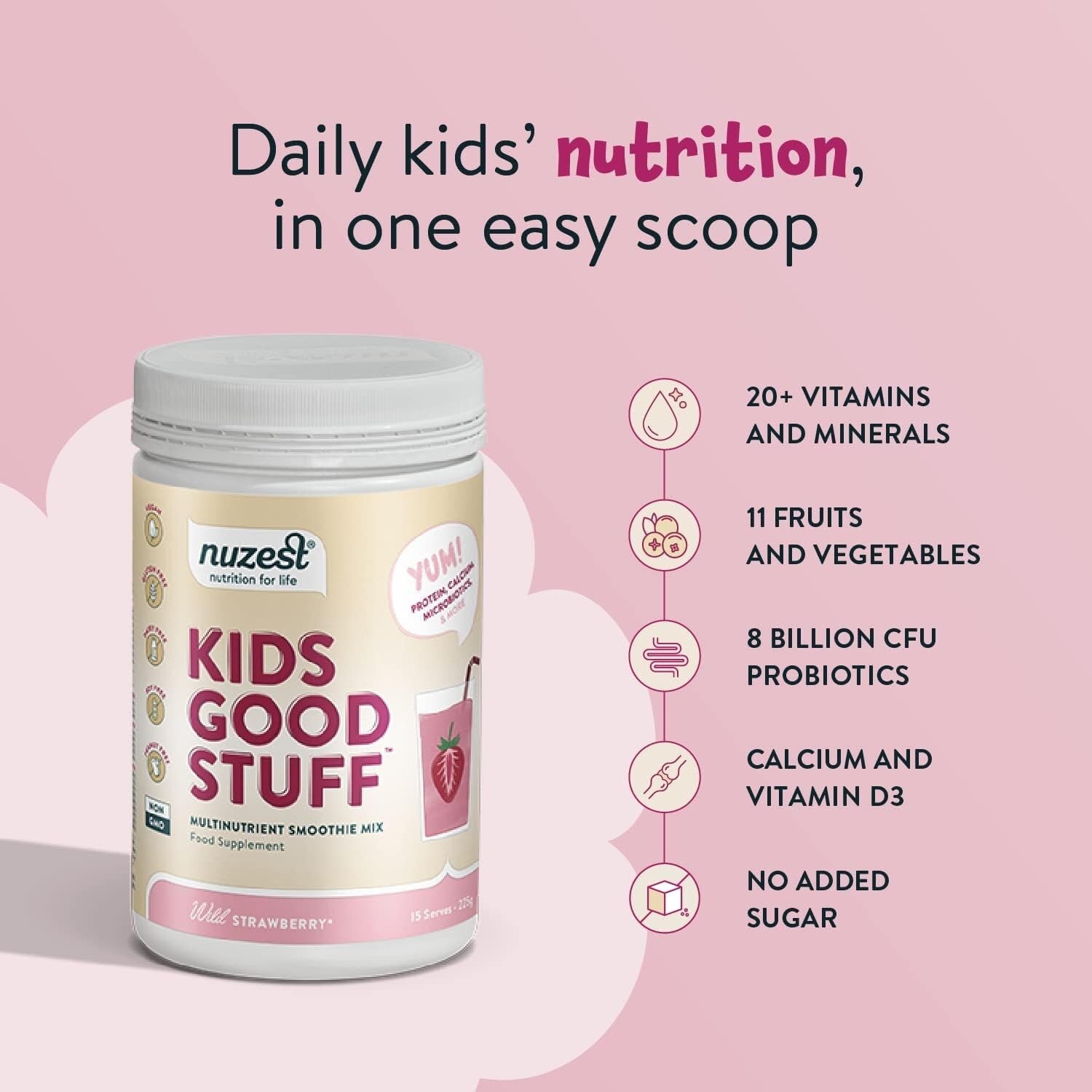 Nuzest Kids Good Stuff WildStrawberry 225g  Free Shipping