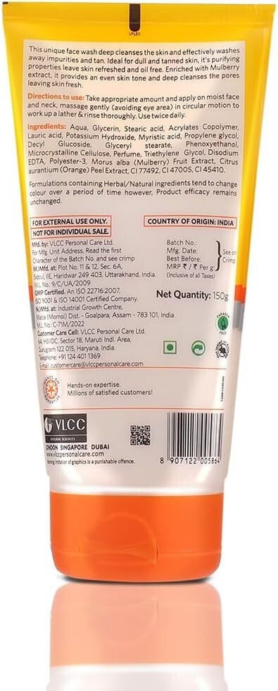 VLCC Anti Tan Skin Lightening Face Wash Combo Pack of 2 (150 ml*2)  Free Shippin