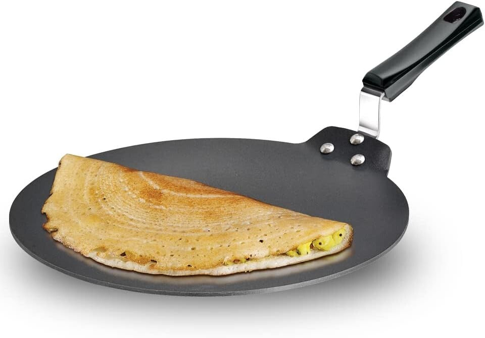 Hawkins Futura Non-Stick Flat Dosa Tava Griddle, 11-Inch,Black Size Name:11-Inch