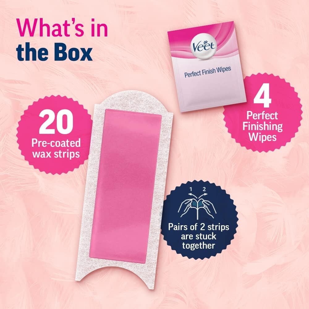 Veet Full Body Waxing Kit for Normal Skin, 20 strips  Free Shipping