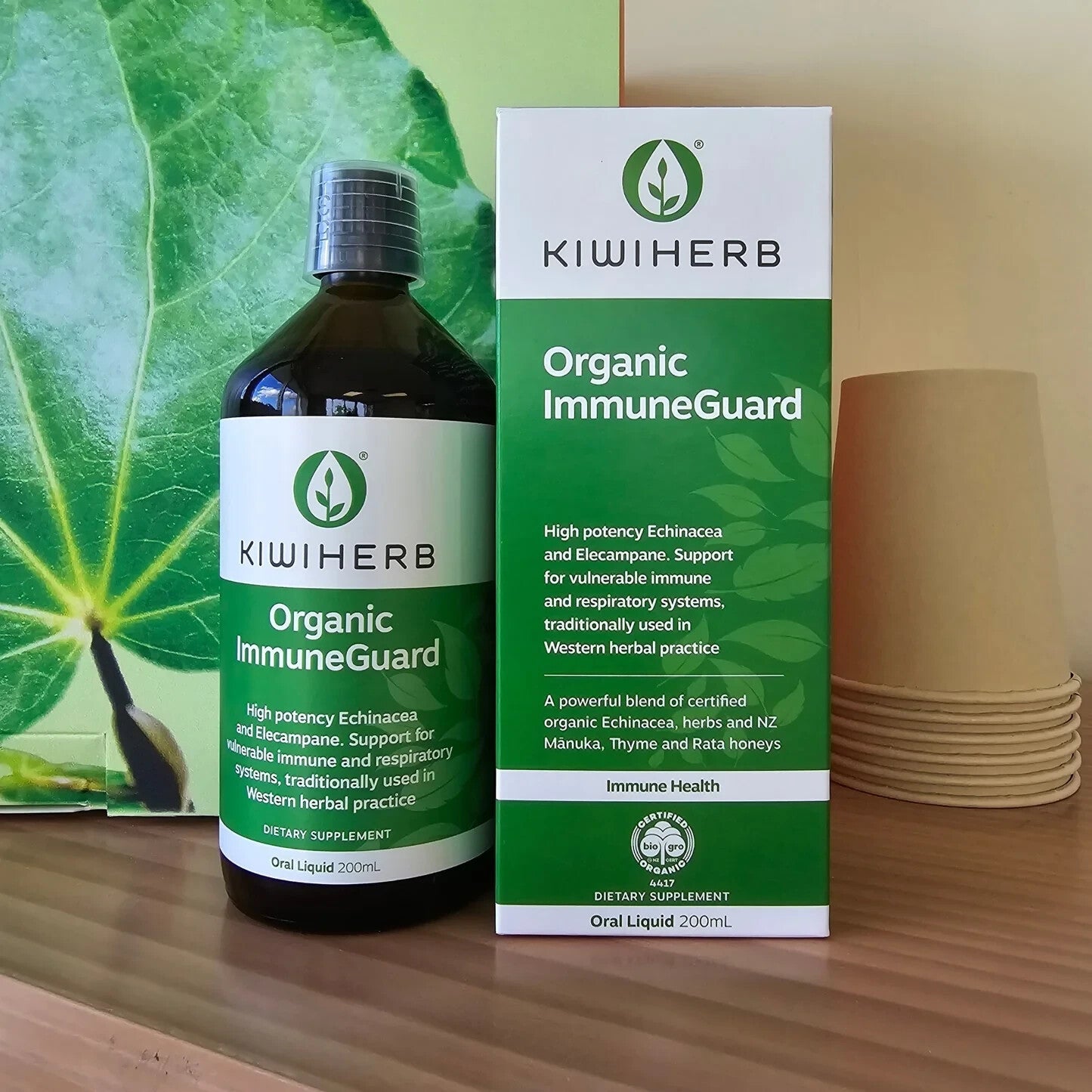 Kiwiherb Organic ImmuneGuard 200ml  Free Shipping