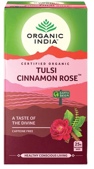 Organic India Tulsi Cinnamon Rose 25 Tea Bags  Free Shipping
