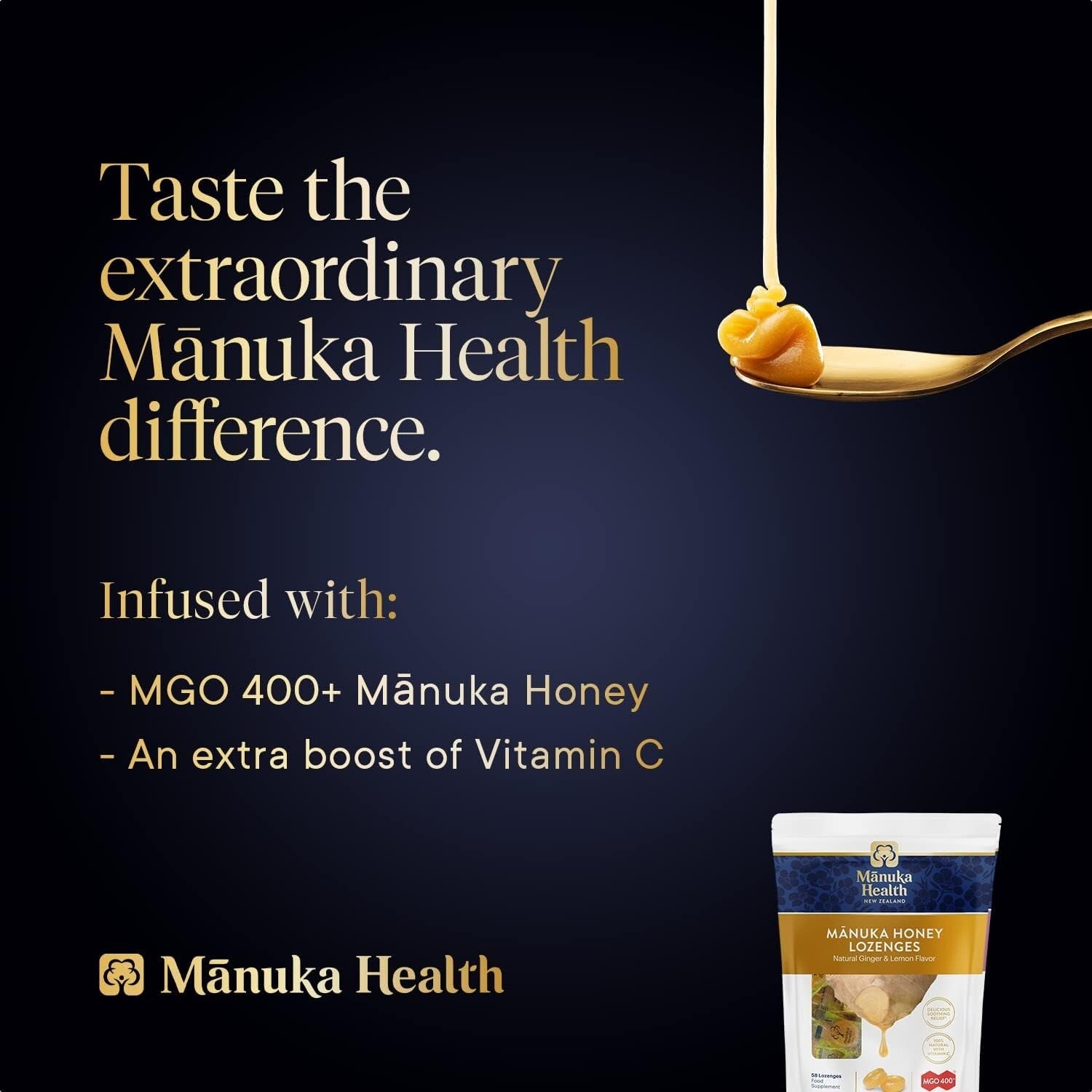 Manuka Health Manuka.Lozenges L&Ginger MGO400 15s  Free Shipping