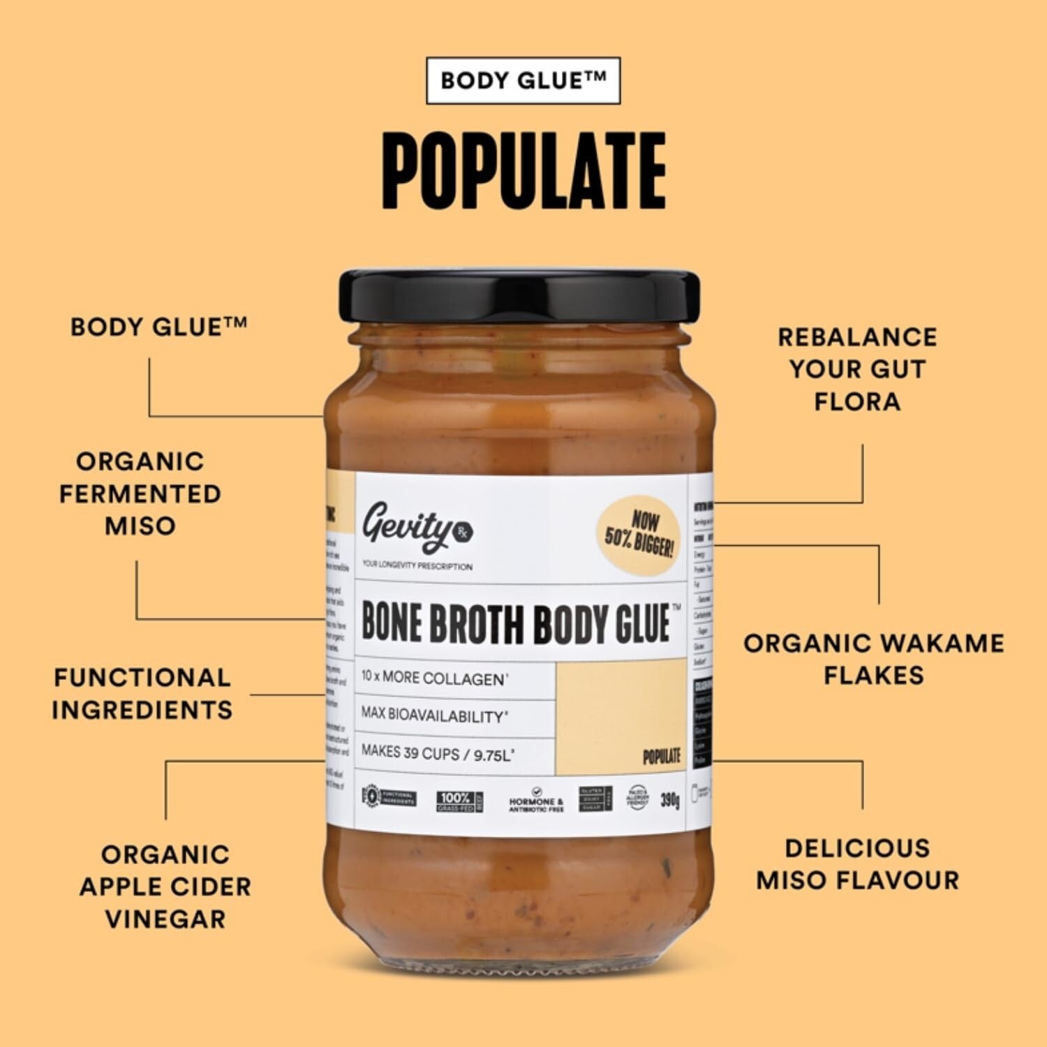 Gevity Rx Bone Broth Body Glue Populate 390g