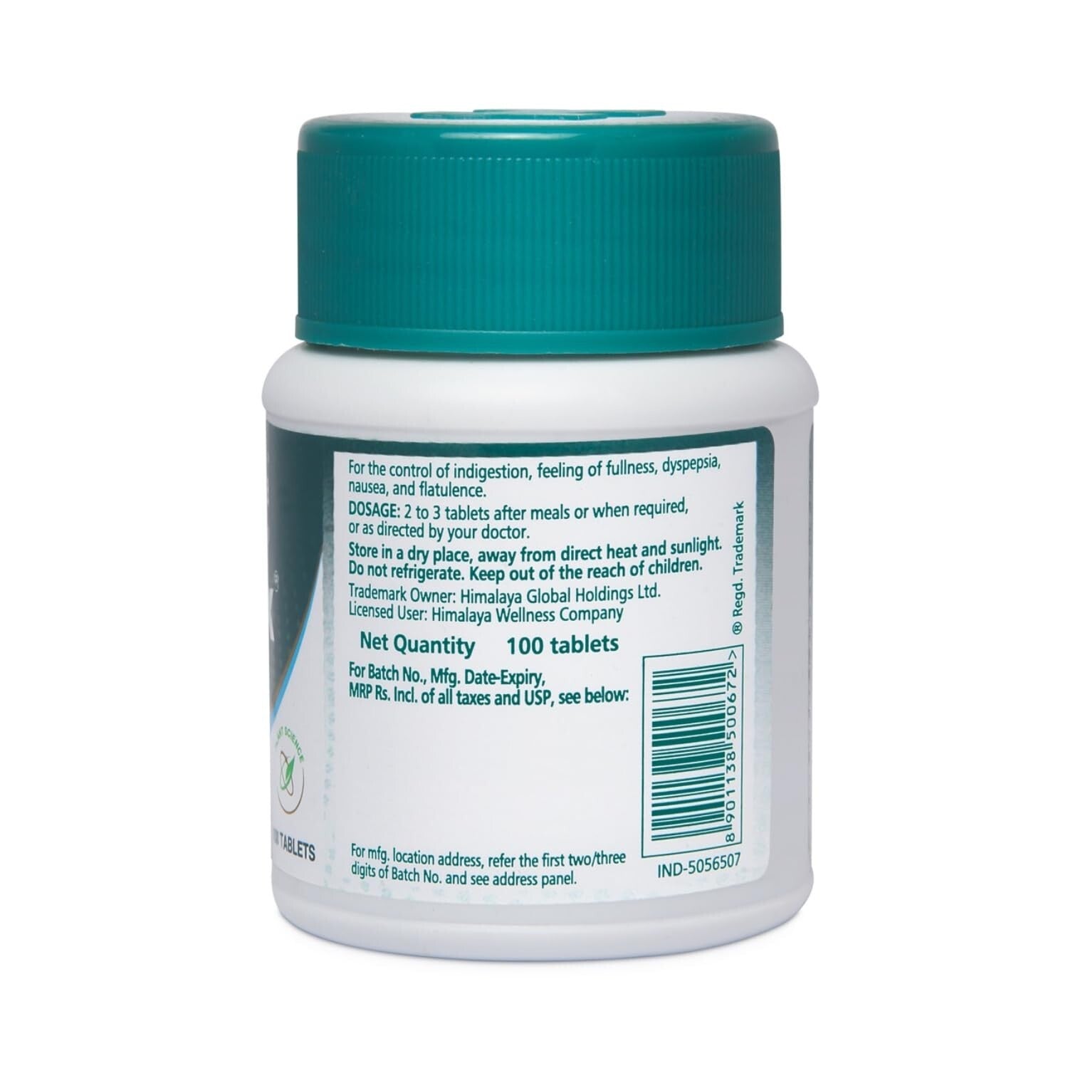 Gasex Himalaya ,100 Tablets Improves Digestion Relieves Trapped Gasses Provides
