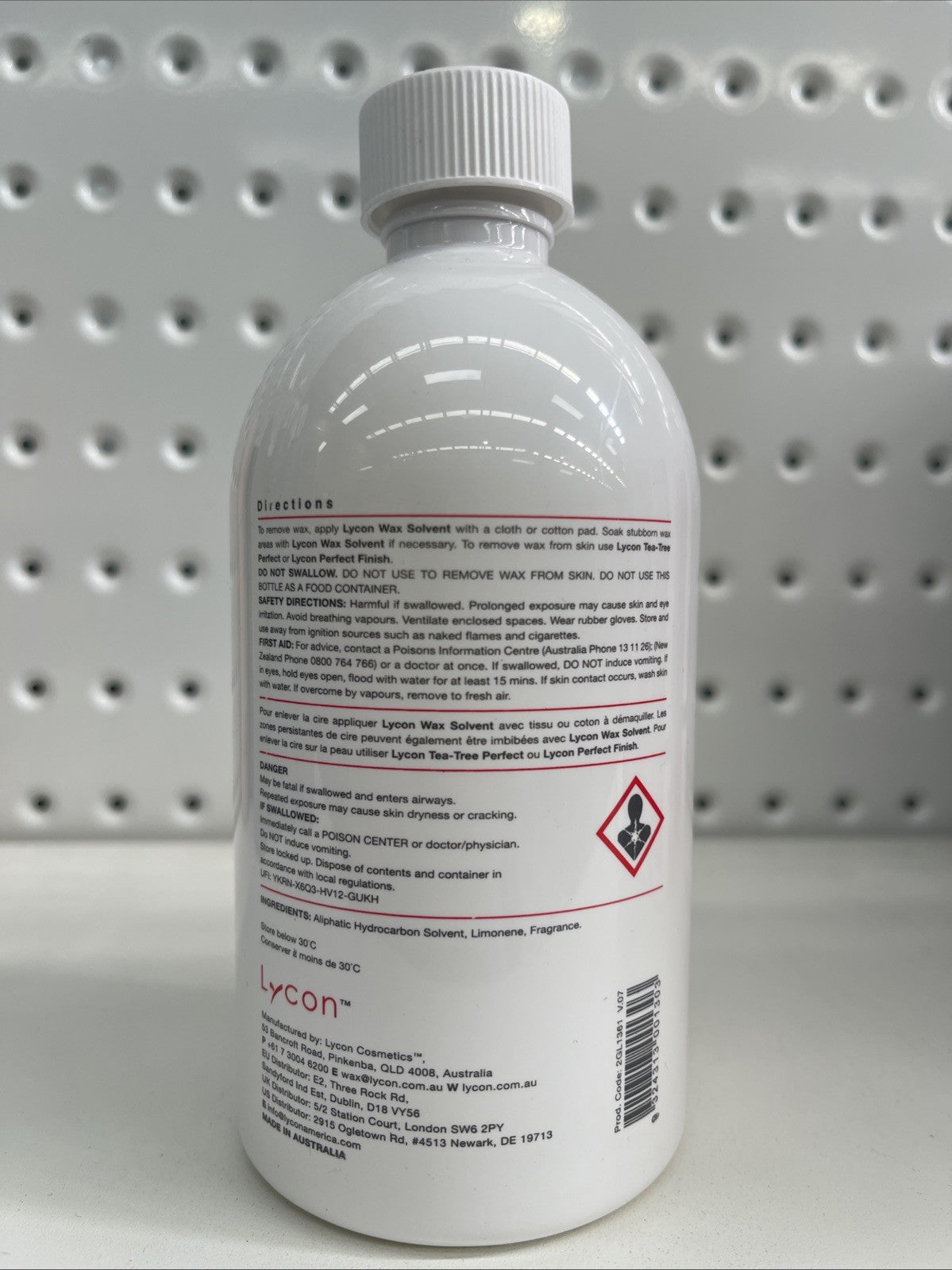 Lycon Wax Solvent Cleans Equipment Beauty Waxing Hair Removal 500ml