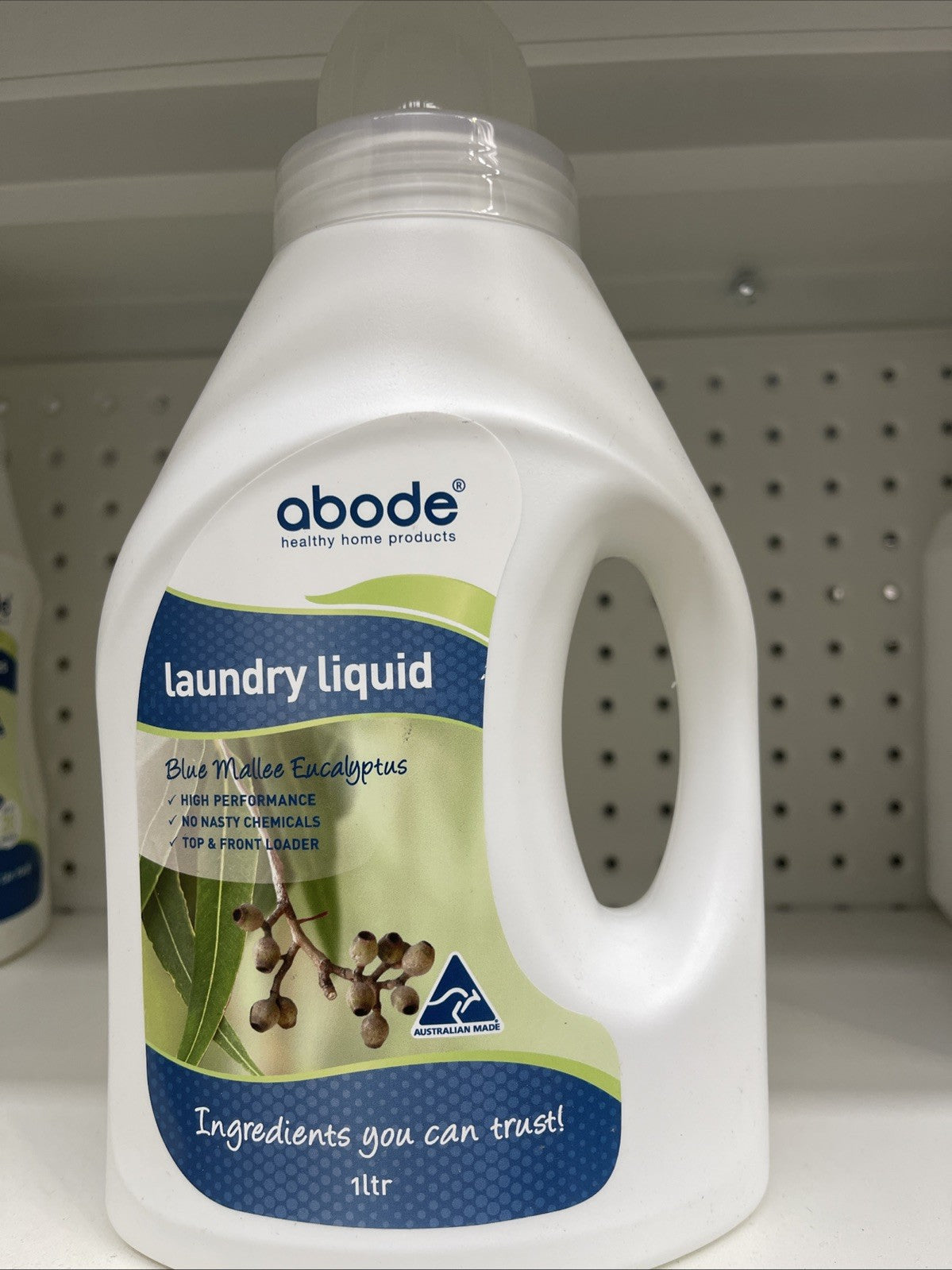 Abode Laundry Liquid Front & Top Loader Blue Mallee Eucalyptus 1L