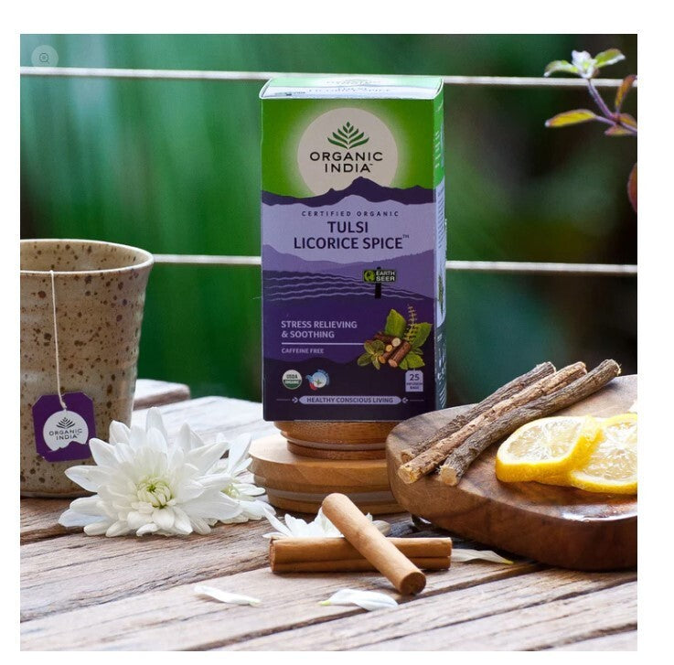 Organic India Tulsi Licorice Spice Tea 25 Teabags  Free Shipping