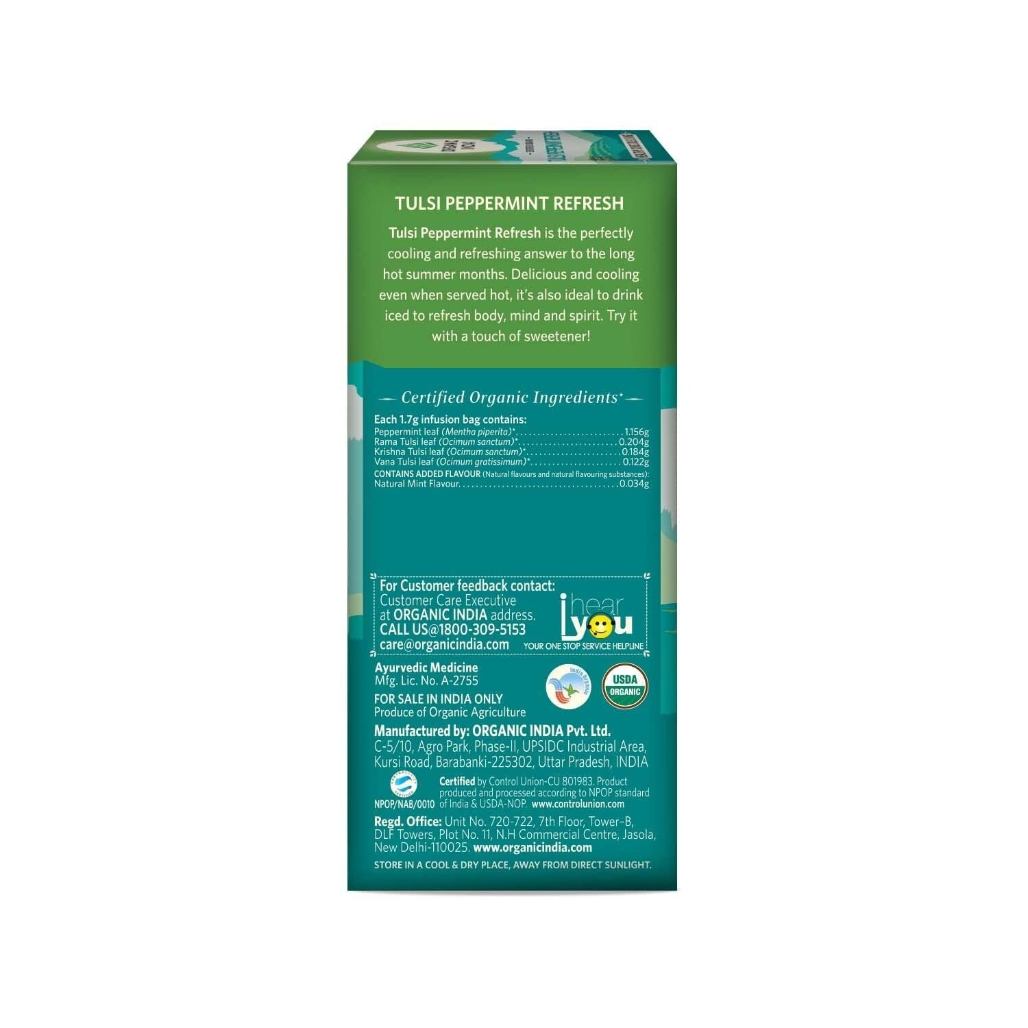 Organic India - Tulsi Peppermint Tea Bags  Free Shipping