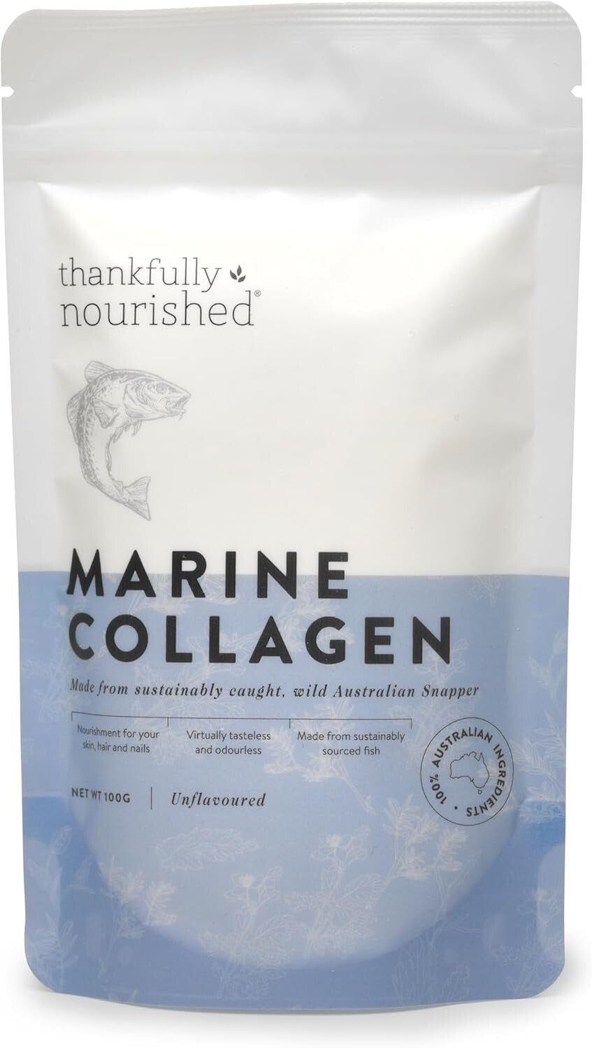 THANKFULLY NOURISHED Marine Collagen - 100g  Free Shipping