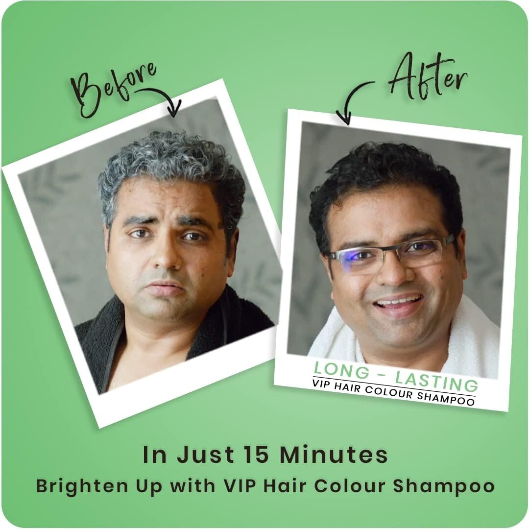 VIP Hair Black Colour Shampoo 2 pack of 180ml each combo pack  Free Shipping