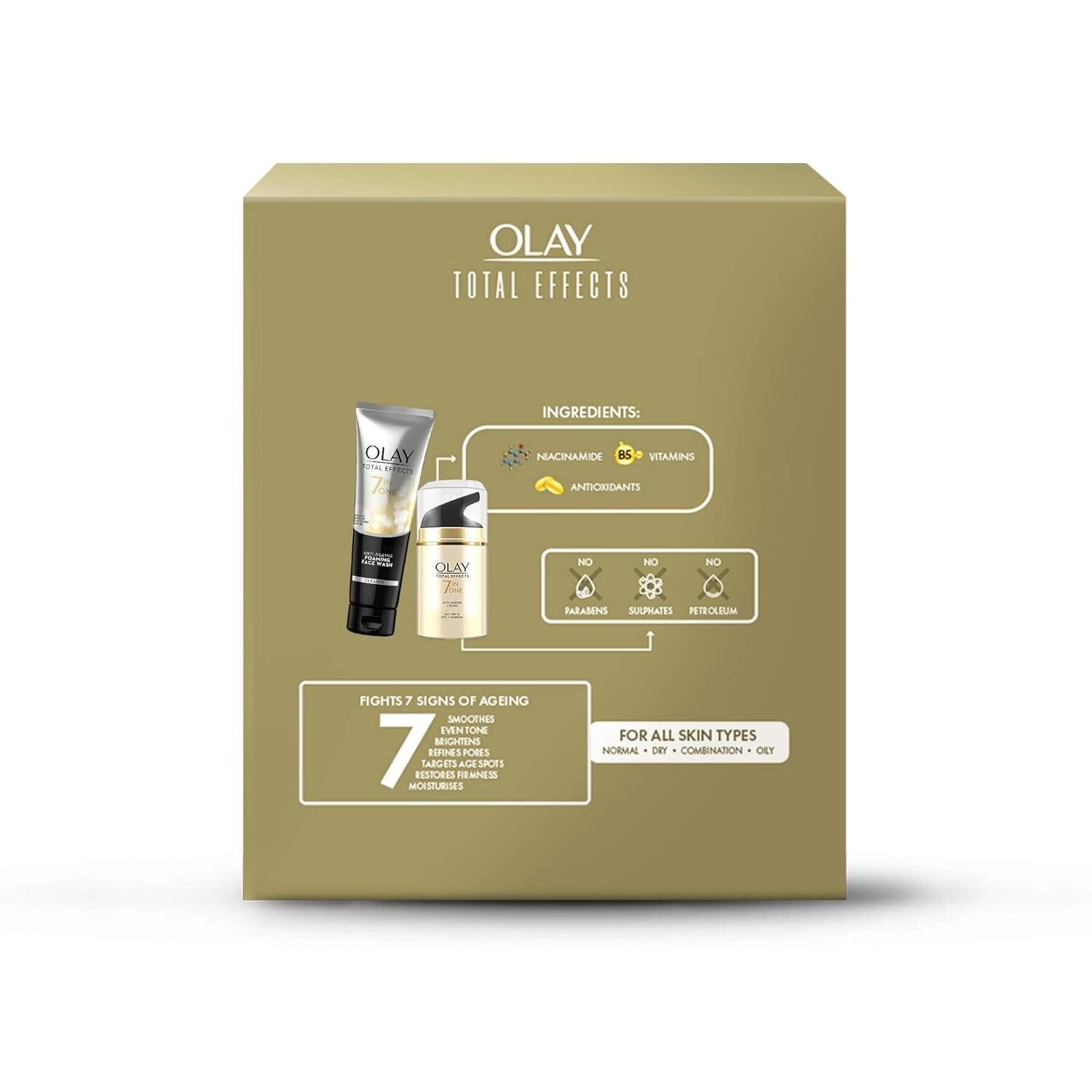 Olay Total Effects Giftpack - Day Cream with SPF 15 50gm + Cleanser 100g 