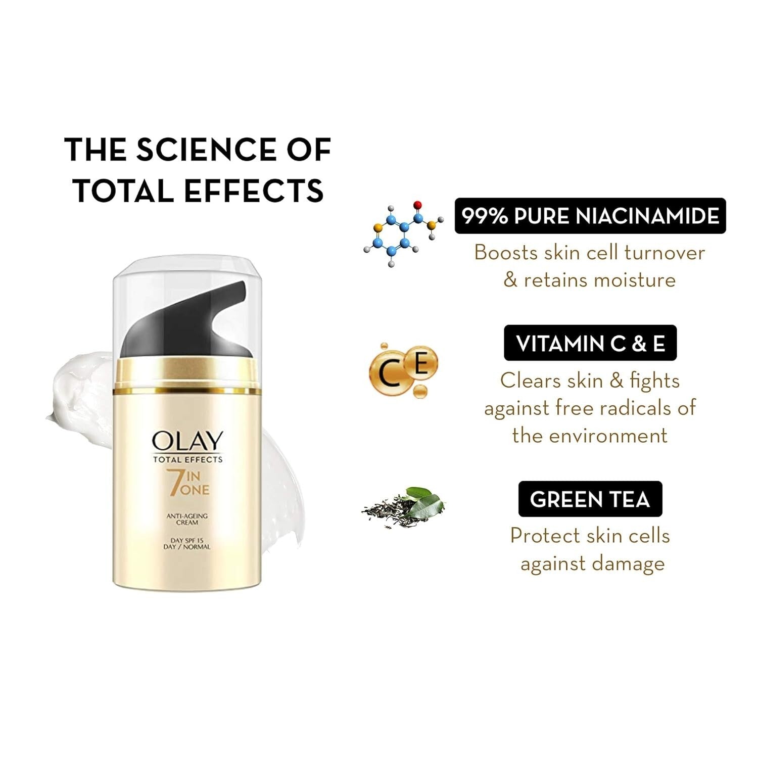 Olay Total Effects Giftpack - Day Cream with SPF 15 50gm + Cleanser 100g 