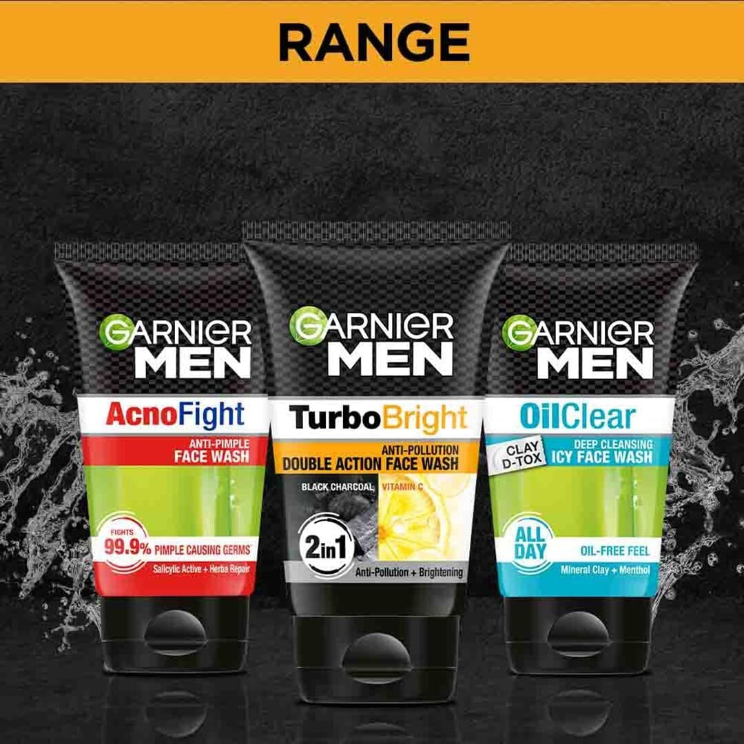 Garnier Men Power White Anti-Pollution Double Action Facewash, 100Gm 