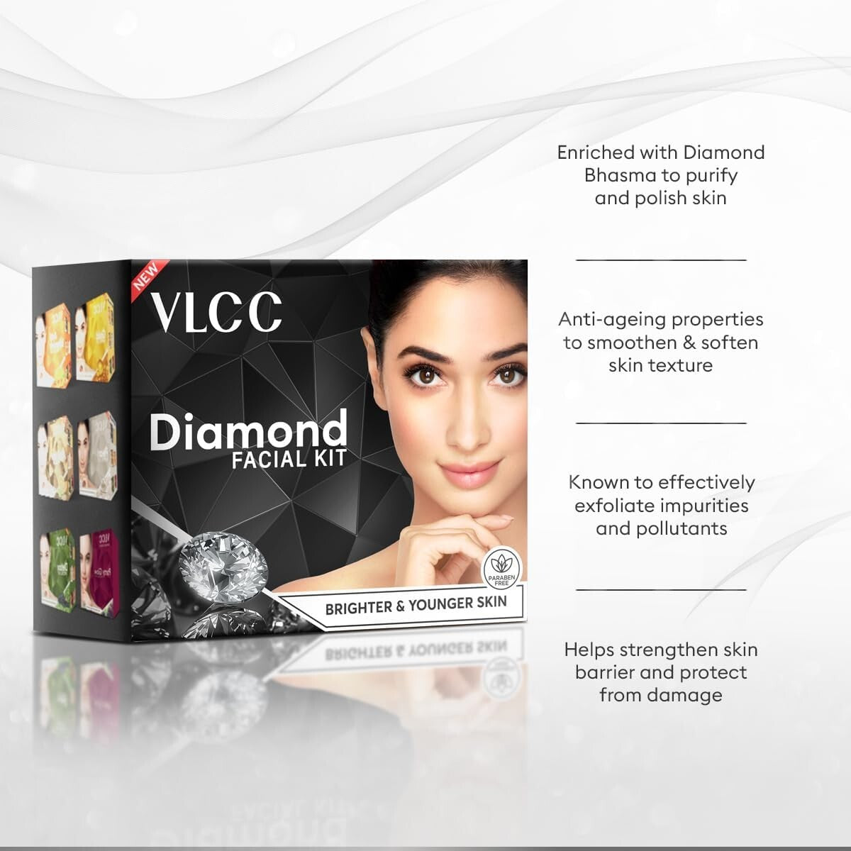VLCC Diamond Facial Kit, 60 g  Free Shipping