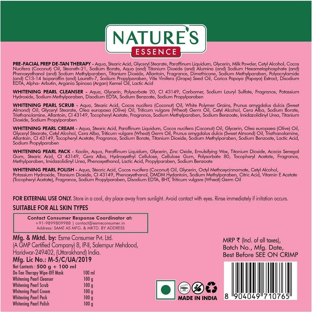 NATURES ESSENCE Advanced Whitening Pearl Facial Kit, 500g  Free Shipping