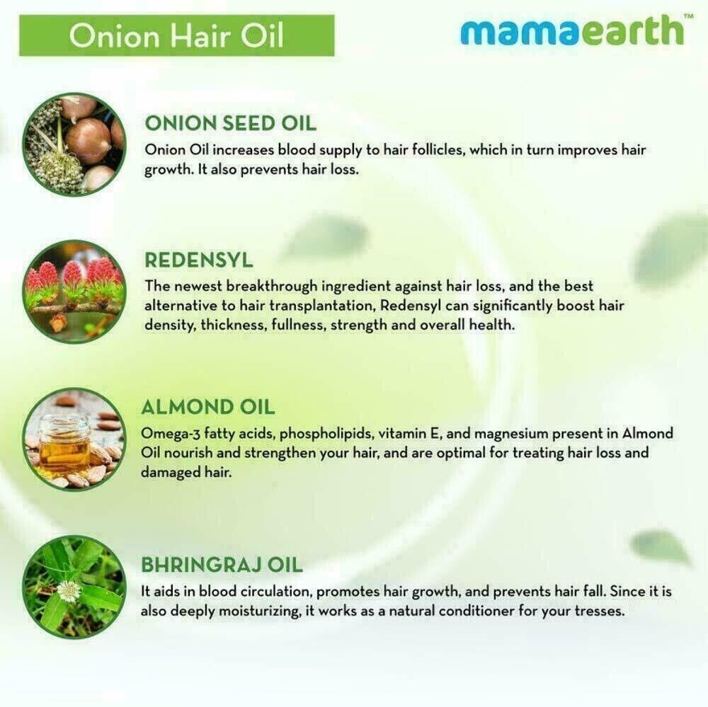 Mamaearth Onion Hair oil 100ml / Hair Fall Control / Boost hair growth  Free Shi