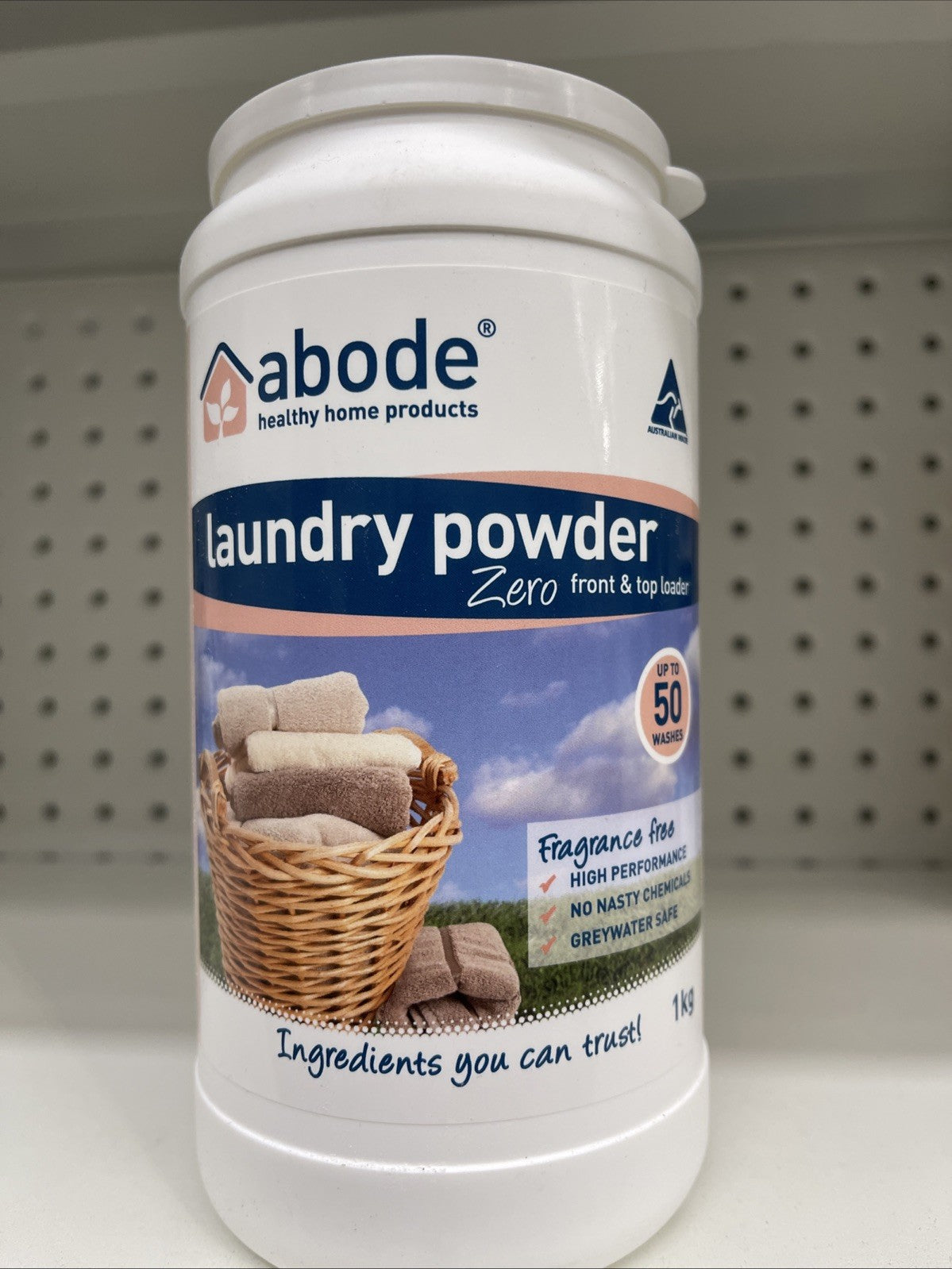 Abode Laundry Powder Front & Top Loader Zero 1kg