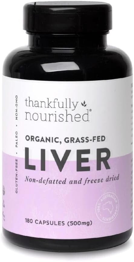 Thankfully Nourished Australian Organic Liver 180 caps  Free Shipping