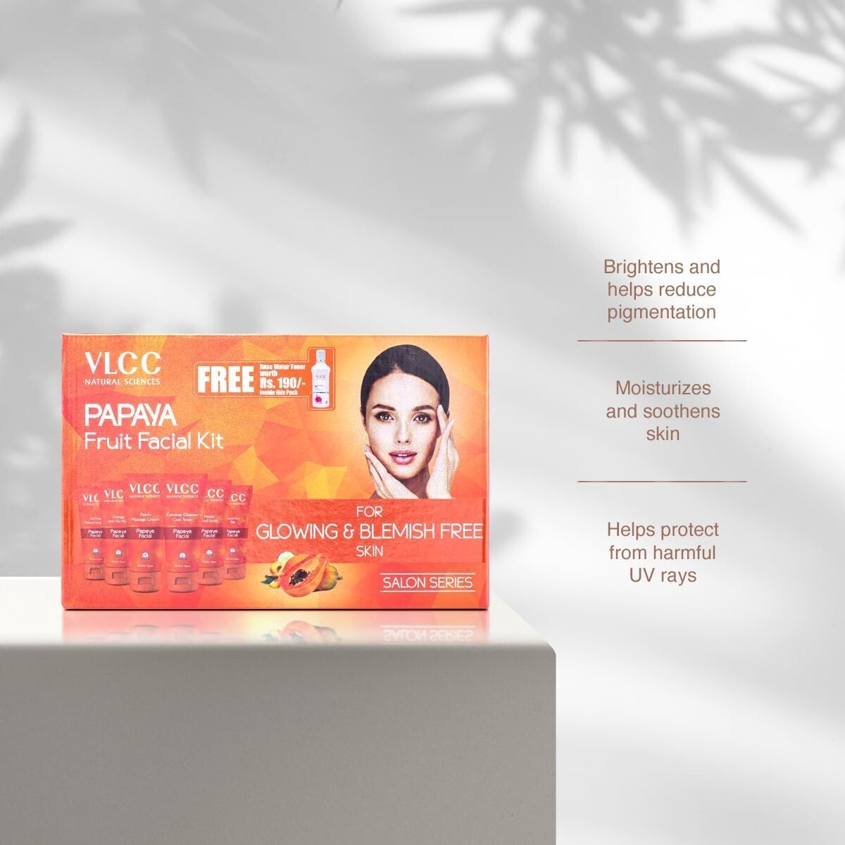 Papaya Premium Facial Kit with FREE Rose Water Toner  Free Shipping