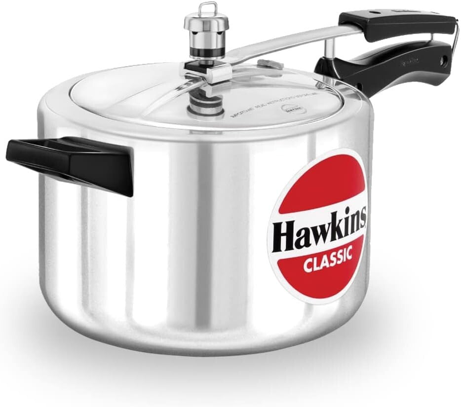 HAWKINS Classic CL50 5-Liter New Improved Aluminum Pressure Cooker, Small,Silver