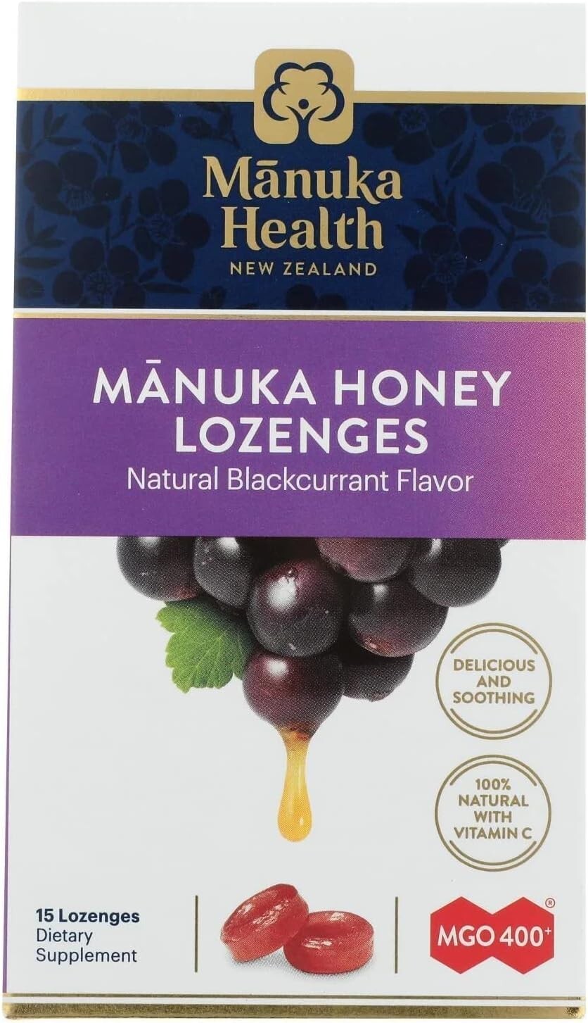 Manuka Health Manuka Lozenge Black curran MGO400 15s  Free Shipping
