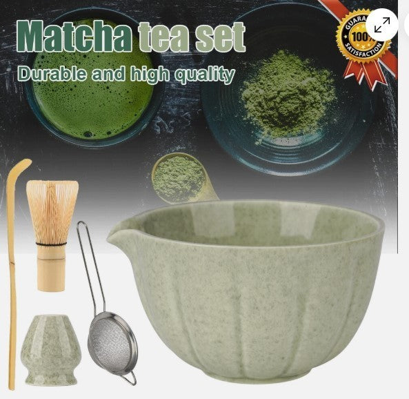 Bamboo Matcha Whisk Set Chasen Chashaku Matcha Whisk for Japanese Tea Ceremony