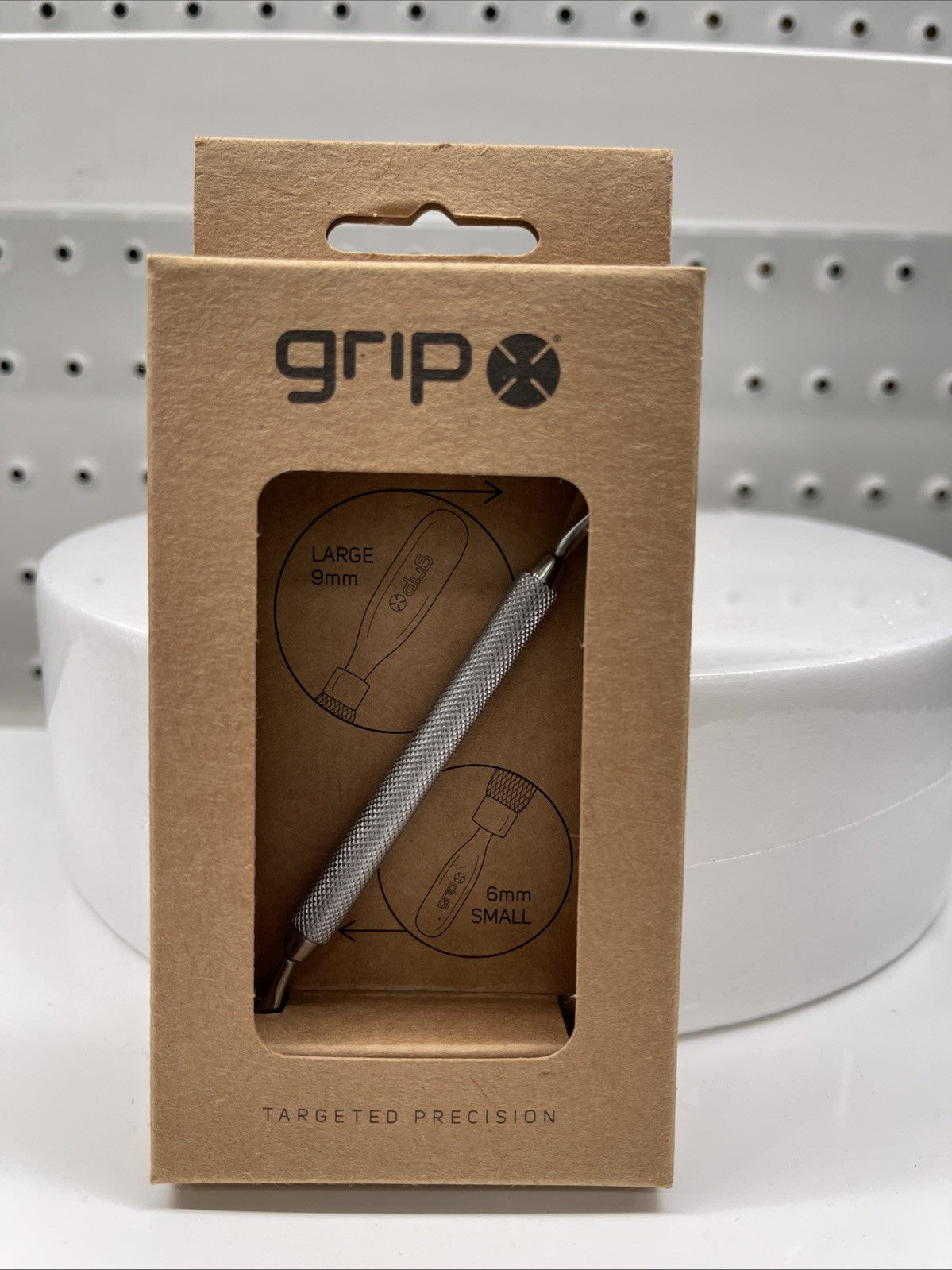 Caronlab Grip Nail Cuticle Pusher S6 (Stainless Steel, Double Ended Spoon)