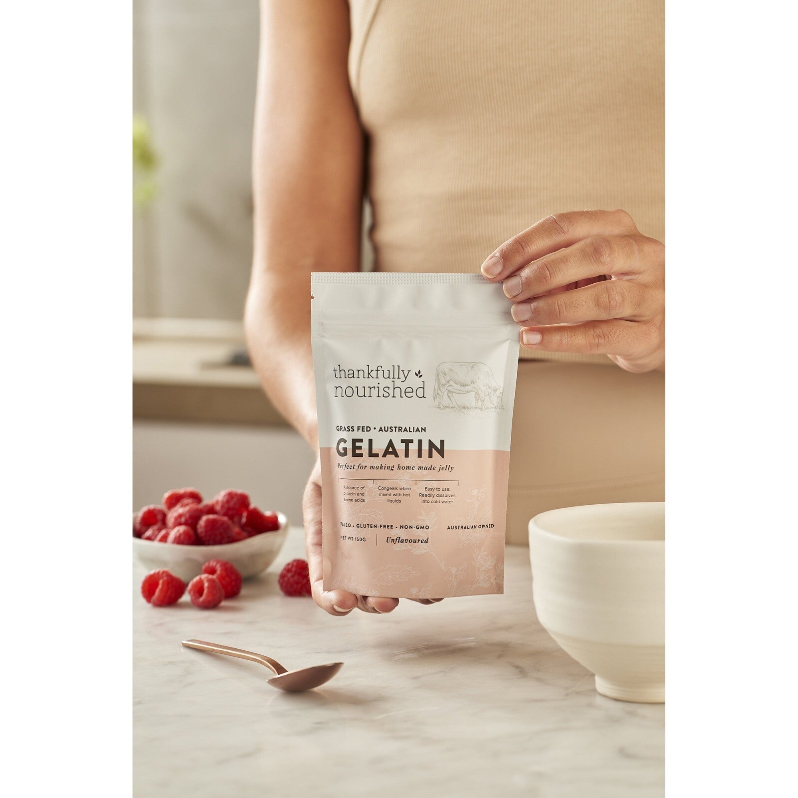 Thankfully Nourished Australian Gelatin 125g Free shipping