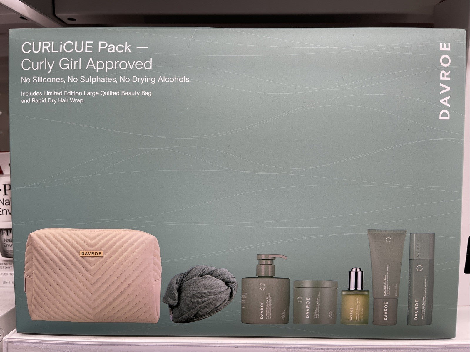 Davroe CURLiCUE Pack Shampoo Conditioner Hair Oil Curl Balm Activator Wrap & Bag