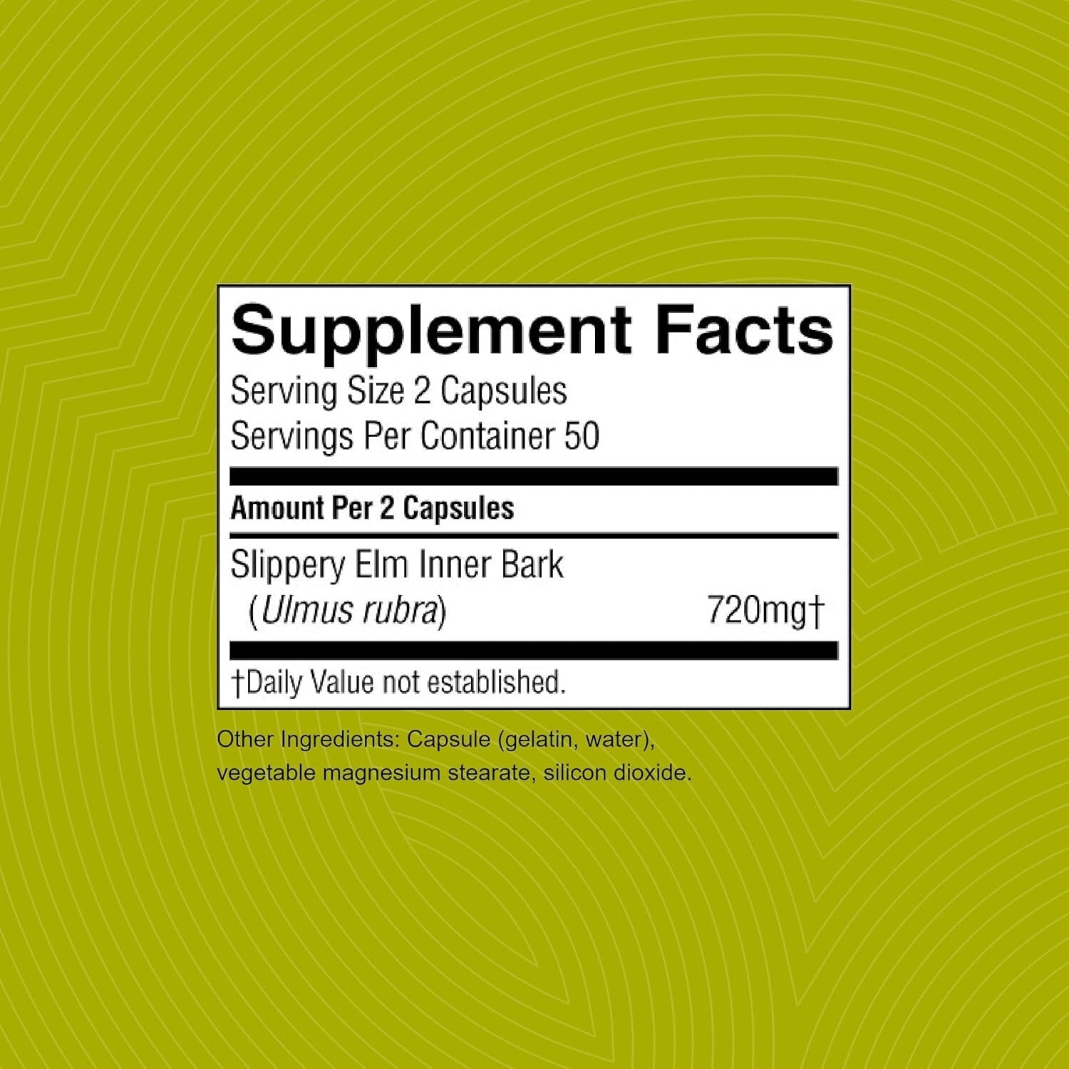 Nature's Sunshine Slippery Elm 360mg 100c  Free Shipping